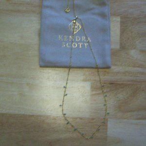 Kendra Scott Camry Blue Beaded Single Strand Gold Necklace New with Tags